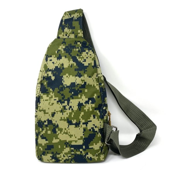 Messenger Bag Poly Sport 4 Zip Camo Green Unisex - Picture 3 of 5